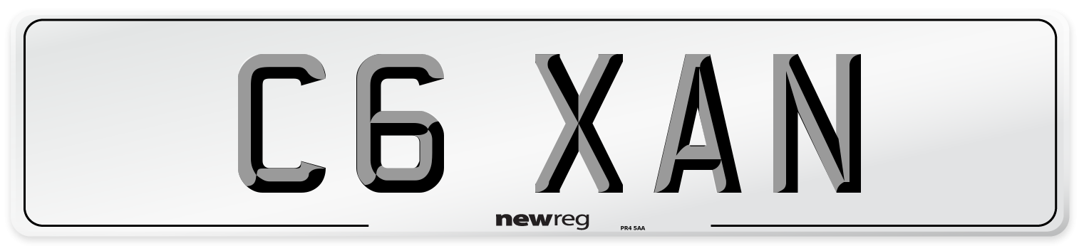 C6 XAN Number Plate from New Reg